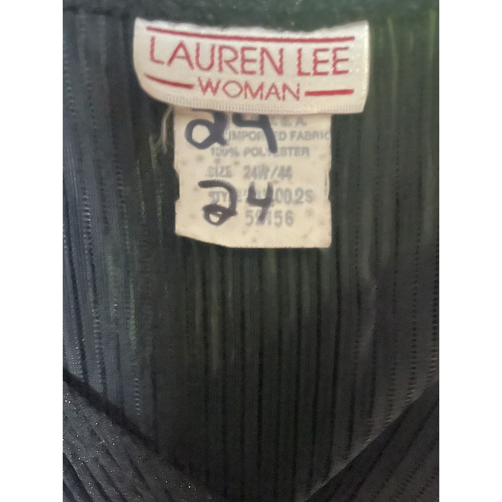 Lauren Lee Dressy Blouse, Size 24 Plus, Black and Shiny - Picture 6 of 6